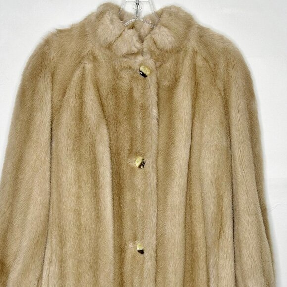 Vtg Adolph Schuman for Lilli Ann Woman’s Coat Light Brown Faux Mink Fur English - Picture 3 of 15